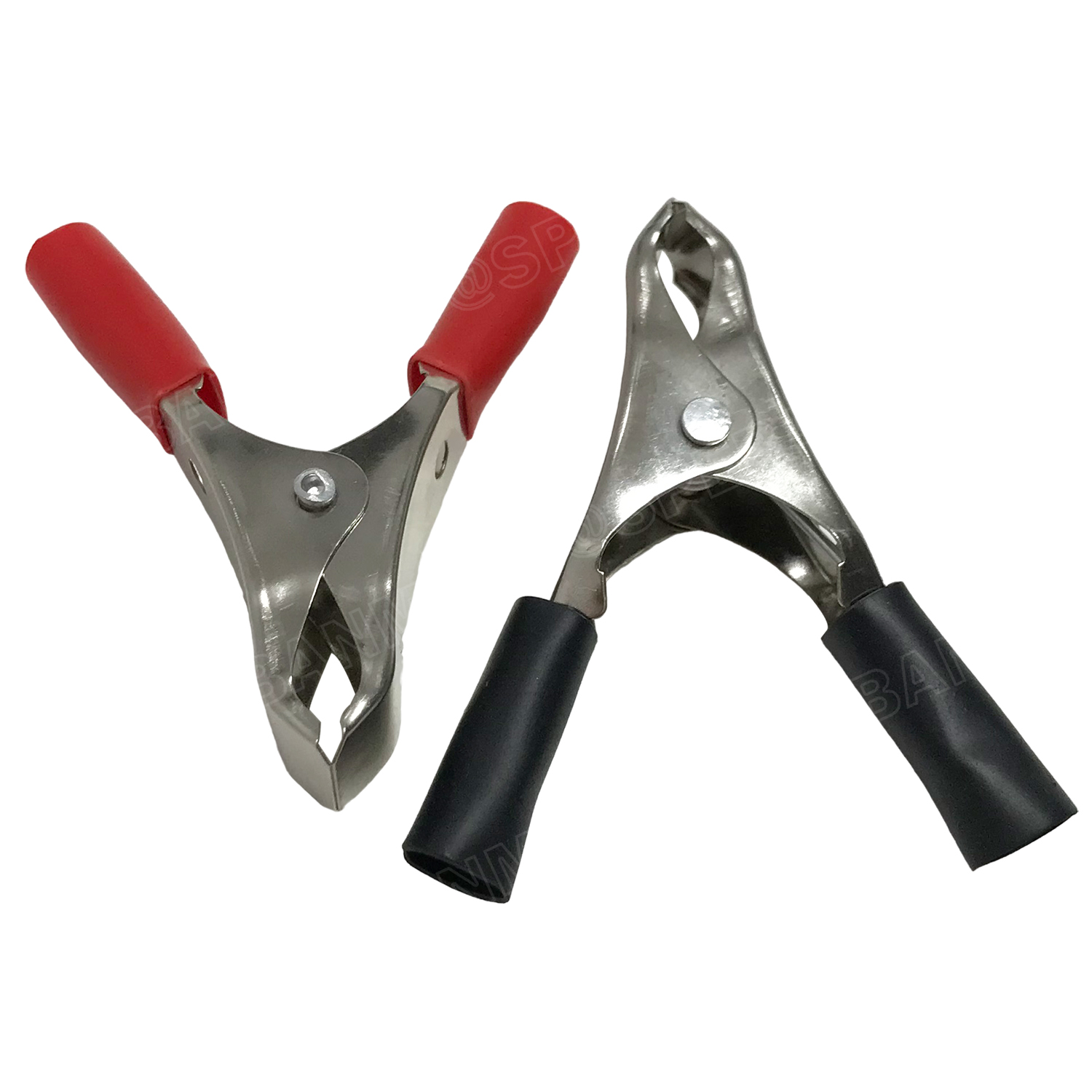 [ 5คู่ ] AL-004 ปากคีบเหล็ก ชุบสารกันสนิม ดำ-แดง ยาว 55mm อ้าได้ 13mm ปากคีบแบตเตอรี่ ดำแดง คีมคีบแบต ขนาดเล็ก 2นิ้ว Alligator Clip เข้าสายแบบบีบ ปากคีบจระเข้ ปากคีบแบตเตอรี่ ปากคีบขั้วแบต ปากคีบดำแดง คีมหนีบขั้วแบต