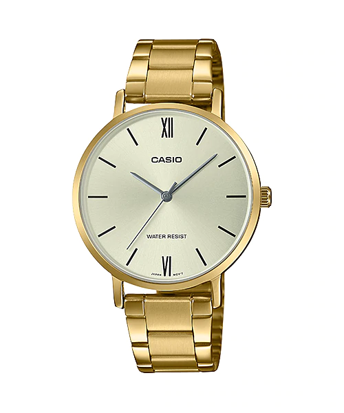 CASIO Standard รุ่น LTP-VT01G-9BUDF สีทอง สายสแตนเลส สินค้าใหม่ ของแท้ รับประกันศูนย์ CMG