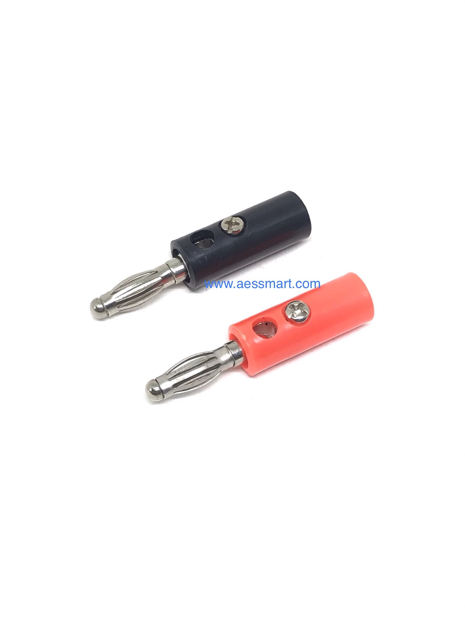 Banana Plug กลม, สีเงิน(คละสี)