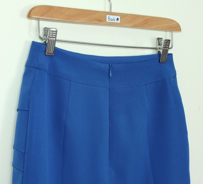 กระโปรงแฟชั่น&ทำงาน ทรงสอบ ผ้าไหมอิตาลีสีฟ้าน้ำทะเล / SK-255