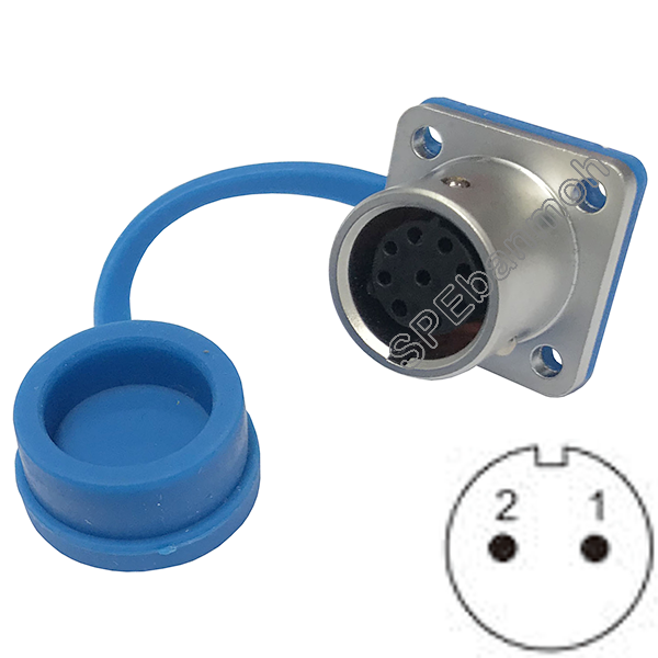 HF12-FM-02 ปลั๊กเหล็ก 12มิล 2พิน เมียแท่น คอนเน็กเตอร์เหล็ก Connector 12MM 2PIN ปลั๊กกันน้ำ