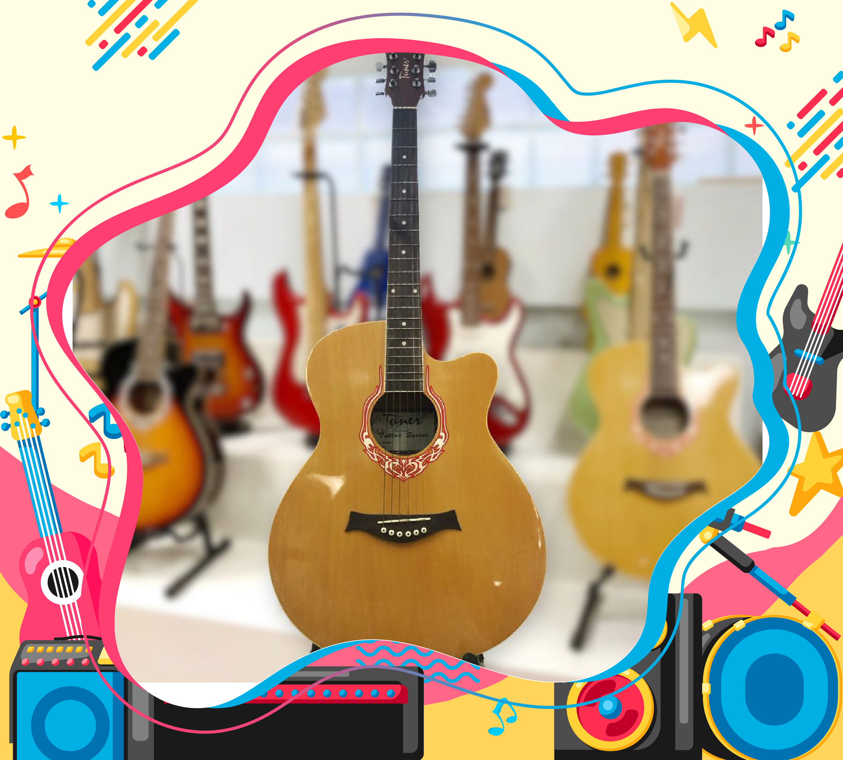 กีตาร์โปร่ง Tuner M-4012C คละสี