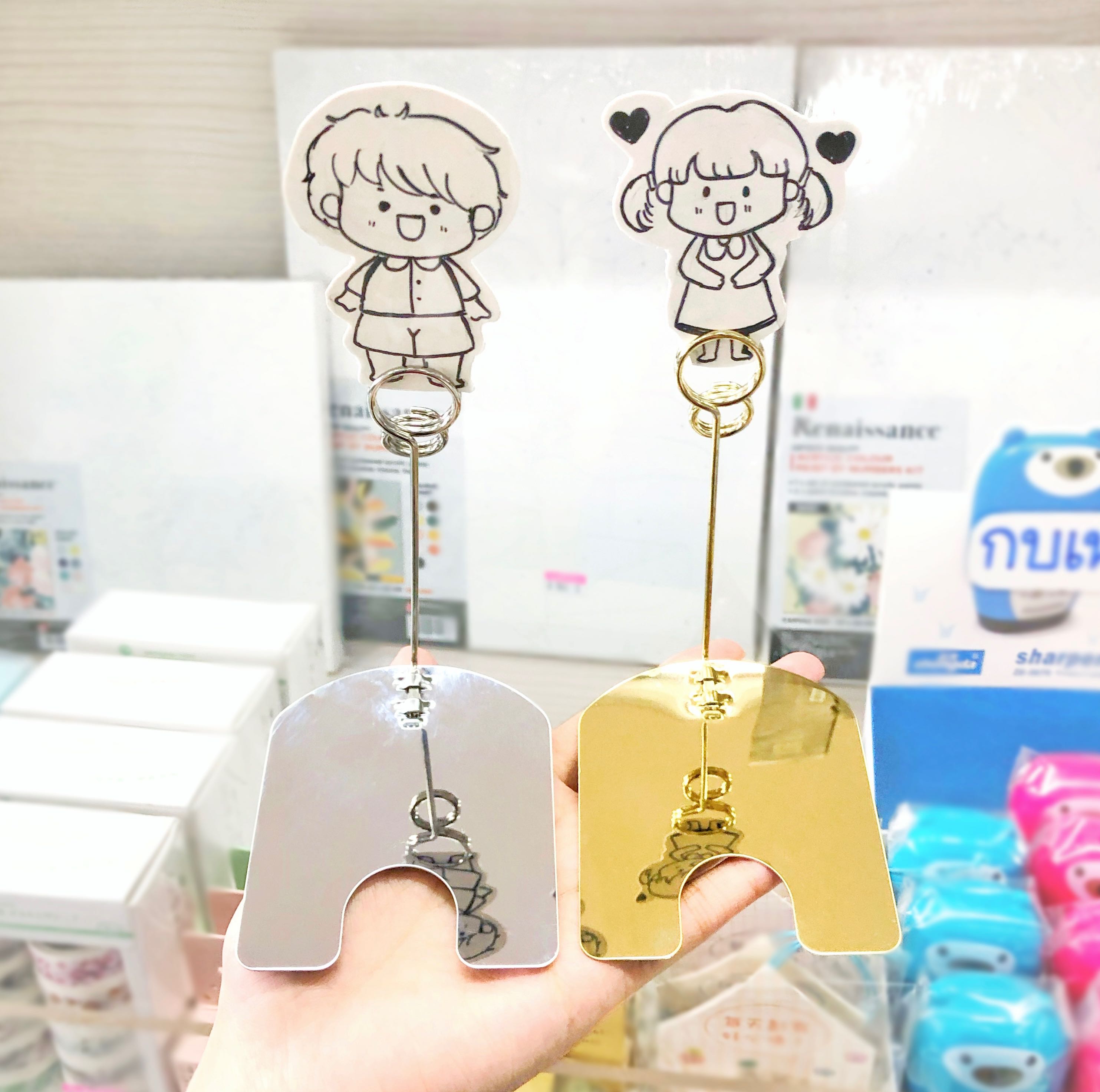 ที่หนีบป้าย คลิปหนีบป้าย POP ที่หนีบป้ายราคา แบบเหล็ก รุ่น JK09 สีเงิน / สีทอง WAKU