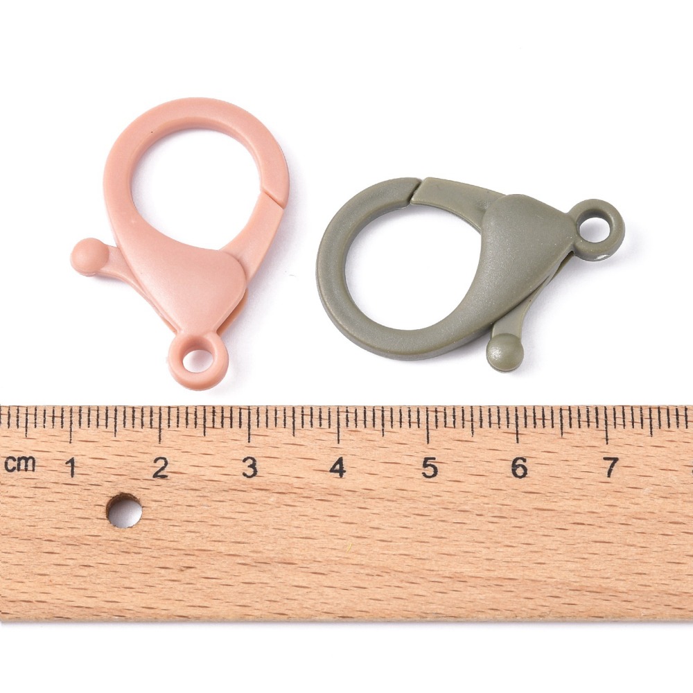 ก้ามปูพลาสติก ขนาด 35x24.5x6mm มม. รู 3 มม. แพ็ค 10 ชิ้น คละสี