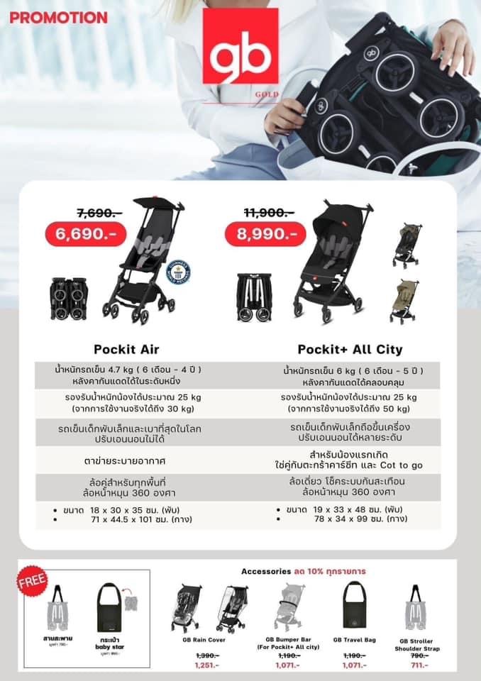 GB Pockit Air รถเข็นเด็กพับเล็กที่สุดในโลก