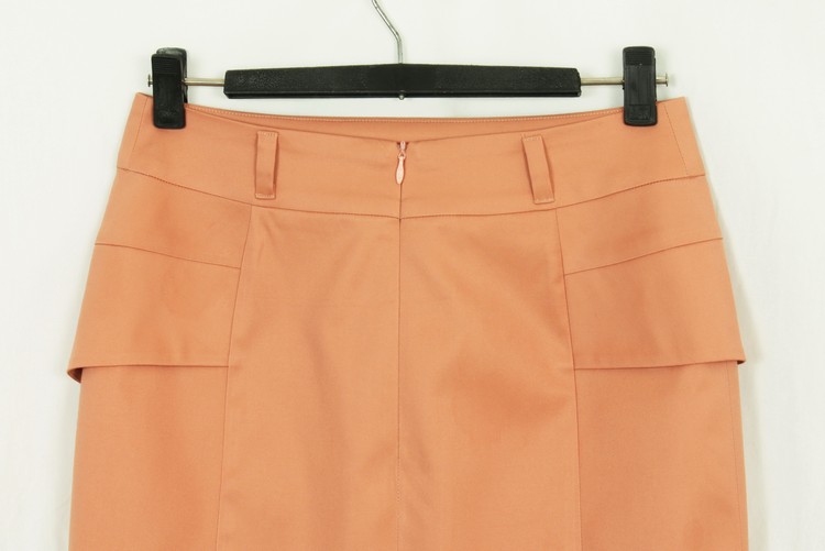 SK-148 กระโปรงแฟชั่น&ทำงาน ทรงสอบจับจีบทวิชซ้อนกัน ผ้าญี่ปุ่นสี Peach