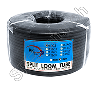 [ 100เมตร/ม้วน ]ท่อกระดูกงูเก็บสายไฟ (แบบผ่า) SLT-7410-BLK ท่อผ่า (Split Loom Tube) 7.4x10