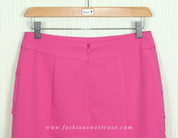 กระโปรงแฟชั่น&ทำงาน ทรงสอบ ผ้าไหมอิตาลีสีชมพู Pink Candy / SK-260