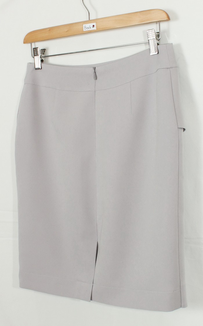 SK-205 กระโปรงแฟชั่น&ทำงาน ทรงสอบ ผ้าไหมอิตาลี สีเทา
