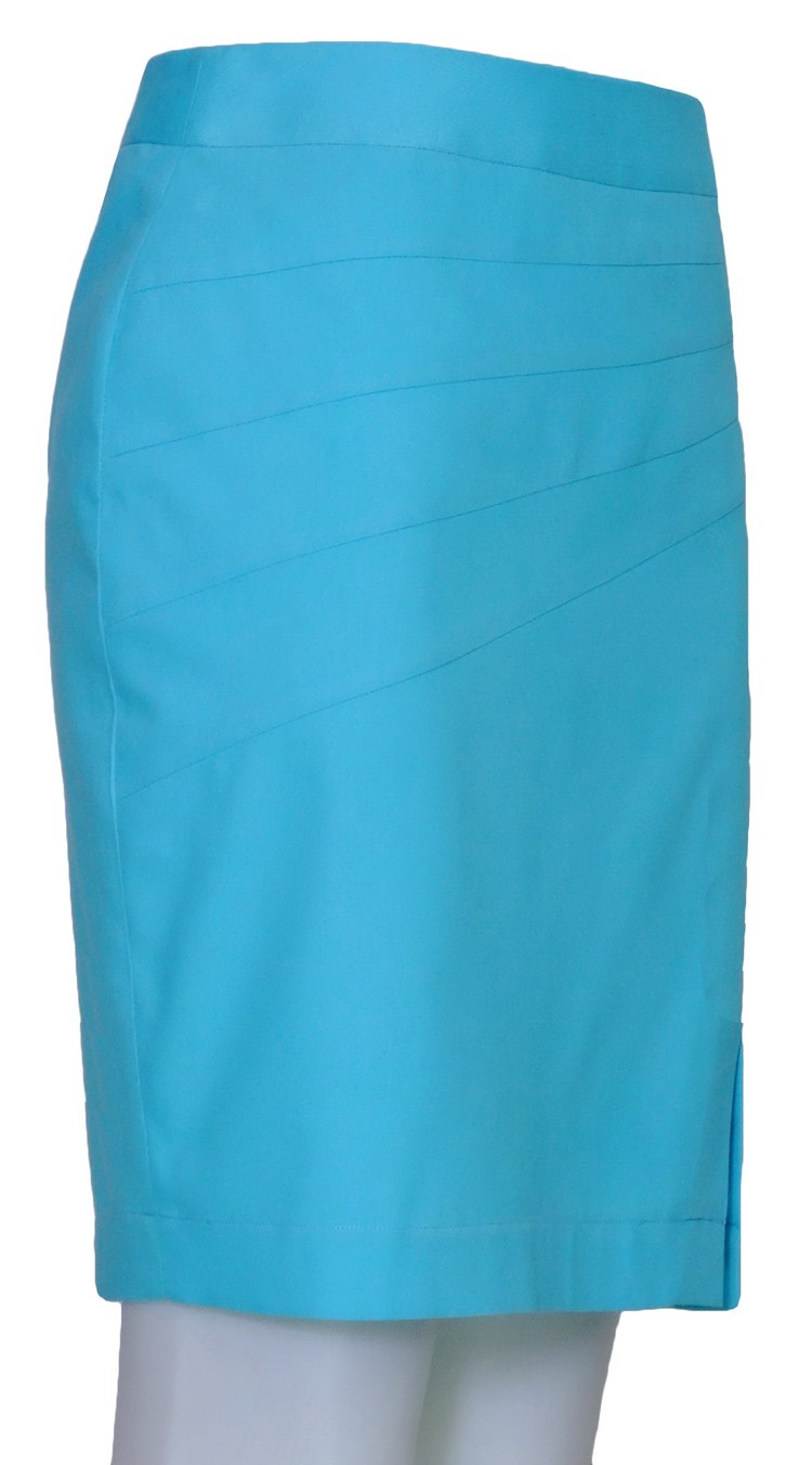 SK-087 กระโปรงแฟชั่น กระโปรงตัดต่อ ผ้าคอตต้อนญี่ปุ่นสีฟ้า