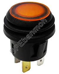 R13-527D2L-02/Y สวิทช์กดติด-กดดับ กันน้ำ (Waterproof Switch)สีเหลือง/YEL 21A 14V DC