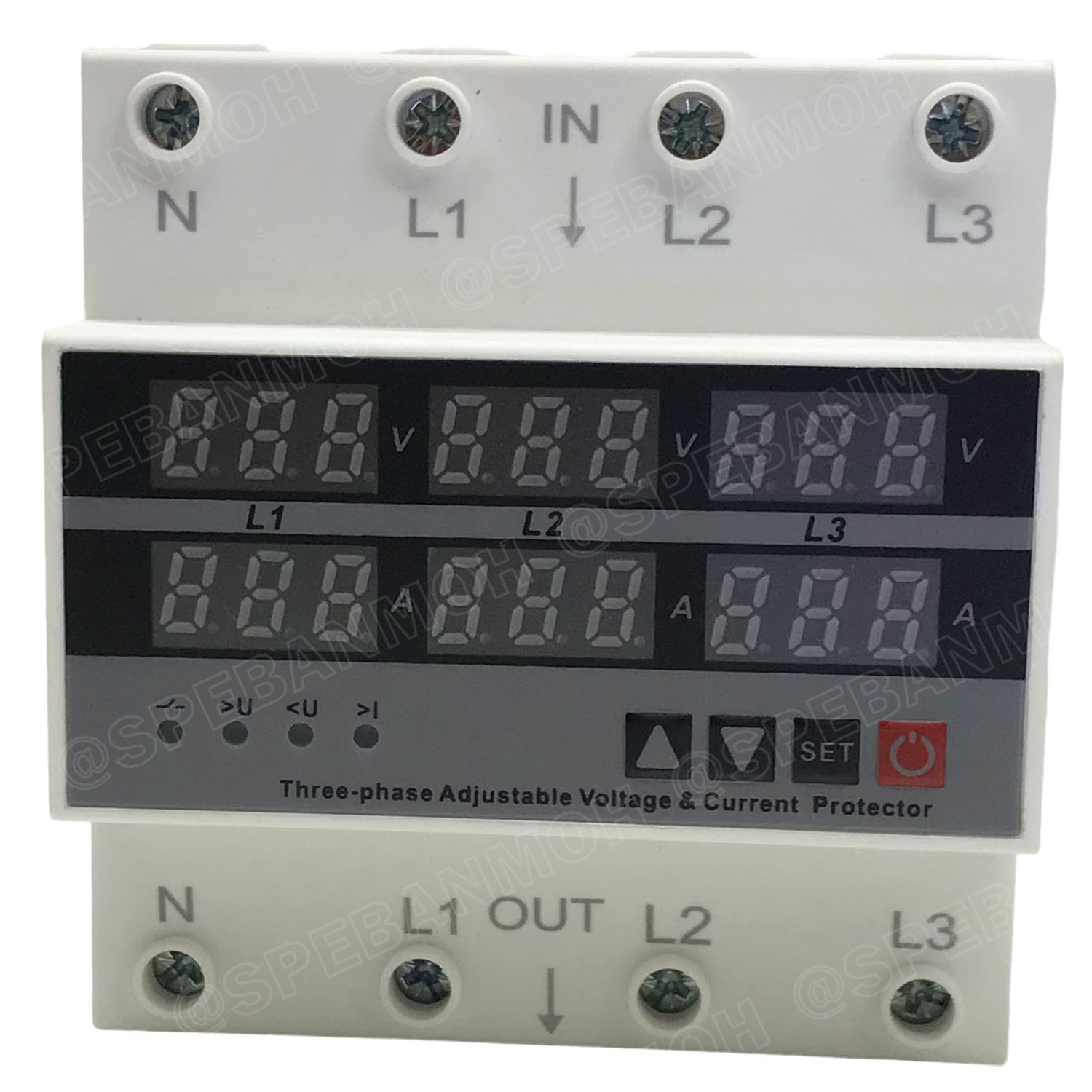 [ 1ชิ้น ] VANP-3P-63A ตัวป้องกันแรงดันไฟฟ้า และกระแสเกิน 3เฟส Adjustable Voltage And Current Protectorโอเวอร์โหลด ป้องกันแรงดันเกินIntelligent Over Under Voltage Protector 3Phase Max 500VAC 63A VA Protector