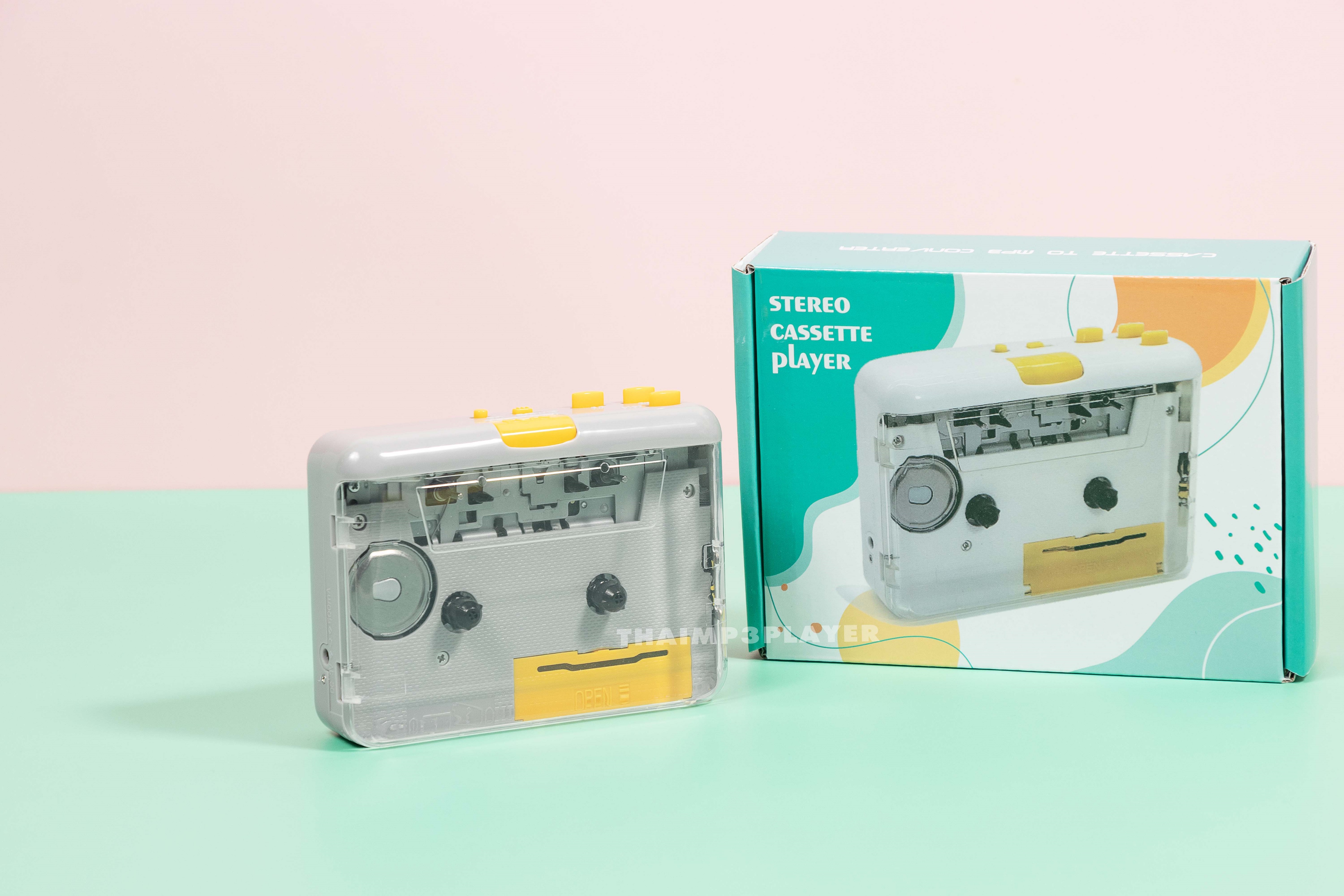 เครื่องเล่นเทปฝาใส มองเห็นเทปข้างใน ฮิตสุด สีสวย เสียงดี แปลงเทปเป็น MP3 ได้ มี Auto reverse