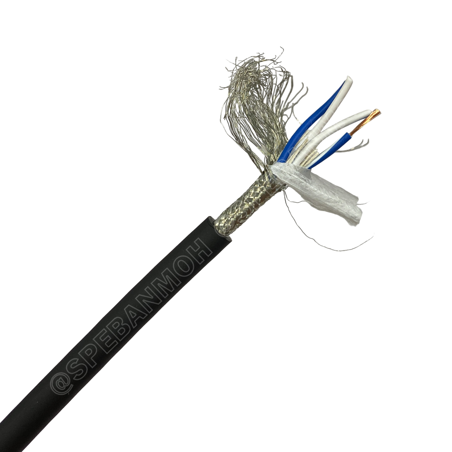 [ 1เมตร ] Belden 1192A สายสัญญาณ Belden 4Conductor 4Cx24AWG 0.2 sq.mm Microphone Cable 4C Braid Shield 92% Coverage OD 6.22mm คุณภาพสูง สายไมโครโฟน Microphone Cable Audio Cable 24 AWG ชีลถัก 92% ทองแดงเคลือบดีบุก TC Braid Shield Star Quad Microphone Cable