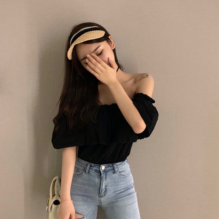 Crop top เสื้อครอปสั้นยางยืดจั้มพ์เอว