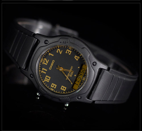 CASIO Standard รุ่น AW-49H-1BVDF สีดำ เลขทอง สินค้าของเเท้ รับประกัน 1 ปี