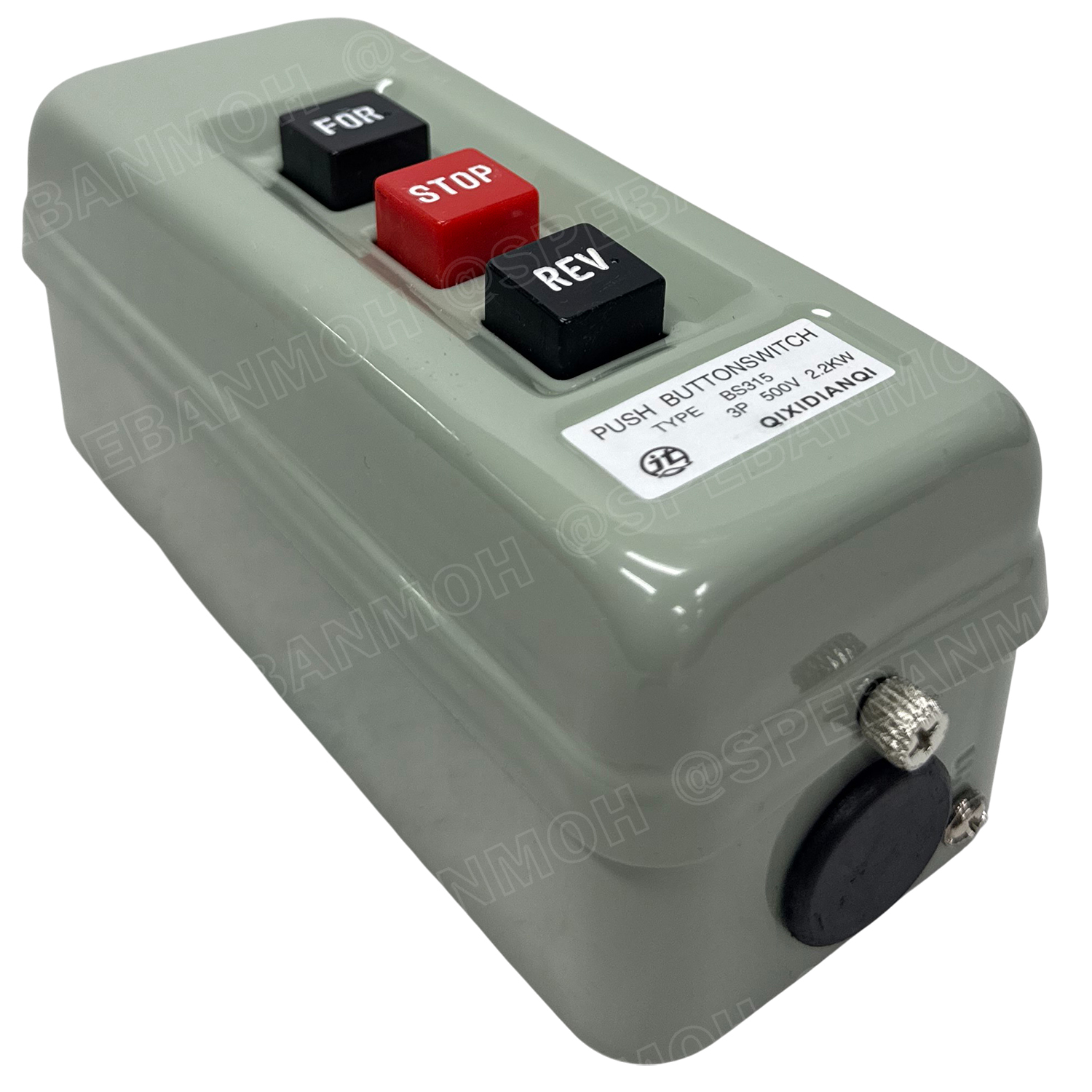 [ 1 ชิ้น ] BS315 สวิทช์ FOR STOP REV Push Button Switch 3P 500V 2.2KW สวิทช์กดจม สวิทช์กดใช้สำหรับแมกเนติก Electric Control Power Reversing 3Phase สวิทช์คอนโทรล Control Switches สวิทช์แมกเนติก BS-315