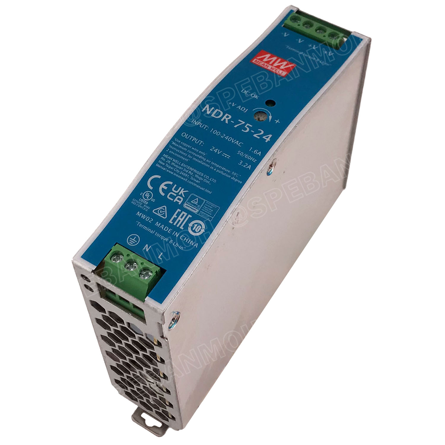 [ 1เครื่อง ] NDR-75-24 พาวเวอร์ซัพพลาย 24V 3.2A MEAN WELL 75W NDR Single Output Industrial DIN RAIL สวิทชชิ่ง ยึดรางปีกนก INPUT 100-240VAC OUTPUT 24VDC สวิทชิ่ง เมนเวล 24โวตท์ สำหรับ DIN Rail มีนเวล บอร์ดแปลงไฟ หม้อแปลงไฟ AC to DC