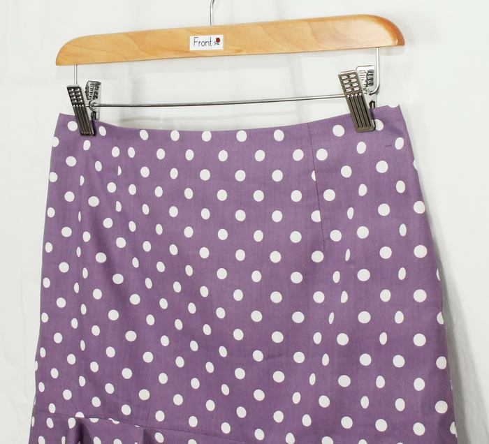 SK-200 กระโปรงแฟชั่น&ทำงาน ทรงย้วย ผ้าคอตต้อนญี่ปุ่นสีม่วง Polka Dot Purple
