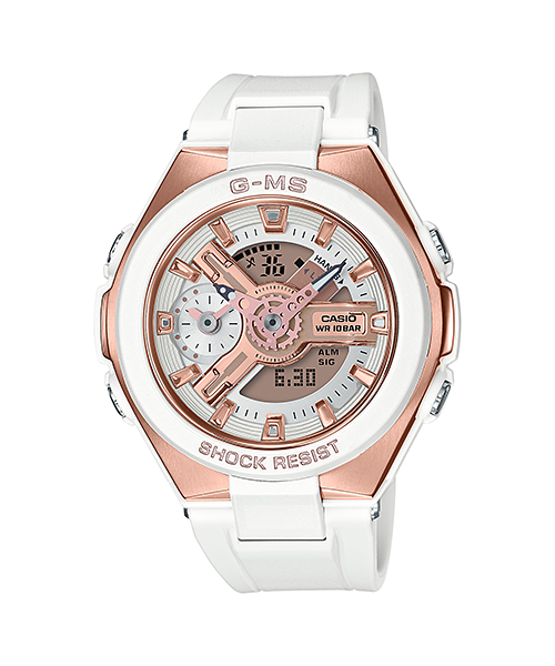 CASIO BABY-G รุ่น MSG-400G-7ADR สีขาว โรสโกลด์ สินค้าใหม่ ของแท้ รับประกันศูนย์ CMG