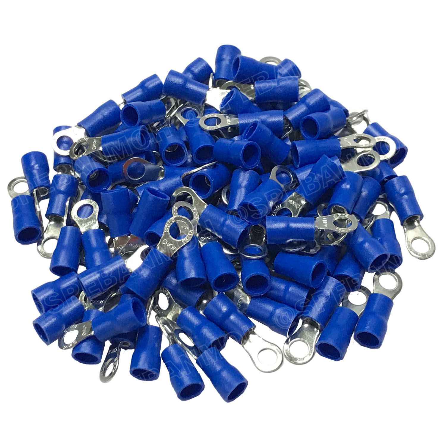 [ 100 ตัว/ถุง ] RV2-4 สำหรับสาย 1.5-2.5 sq.mm 16-14AWG หางปลากลม หางปลาหุ้มฉนวน เทอร์มินอล หางปลาย้ำสายไฟ หางปลา หางปลากลมหุ้ม หางปลาแฉก Terminal Crimping หางปลา กลมหุ้ม หางปลาต่อสาย ขั้วต่อสายไฟ หางปลาวง หางปลา RV Spade Terminal หางปลากลมหุ้มฉนวน