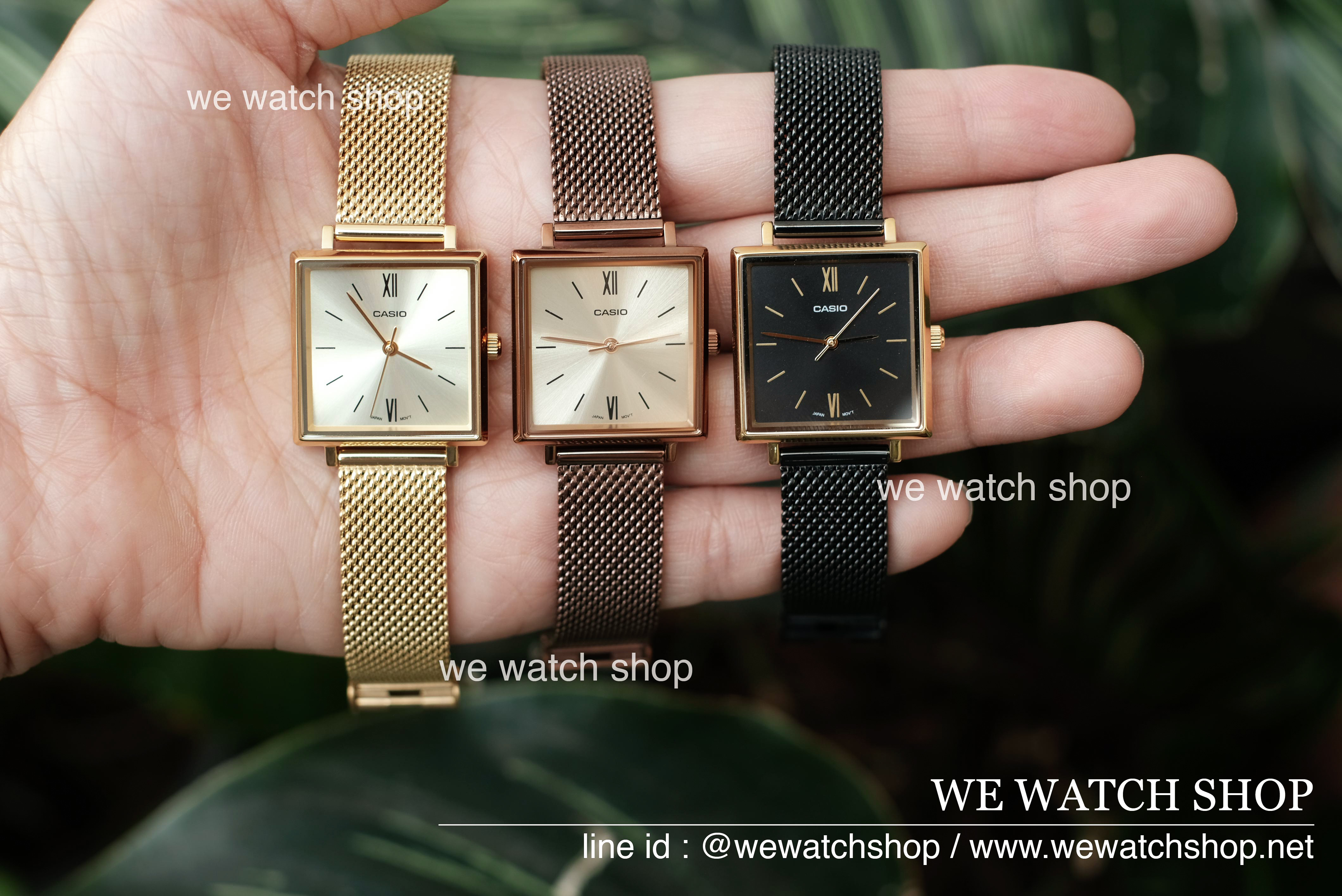 CASIO Standard รุ่น LTP-E155MGB-1BDF สีดำ ทอง สายสแตนเลส สินค้าใหม่ ของแท้ รับประกันศูนย์ CMG