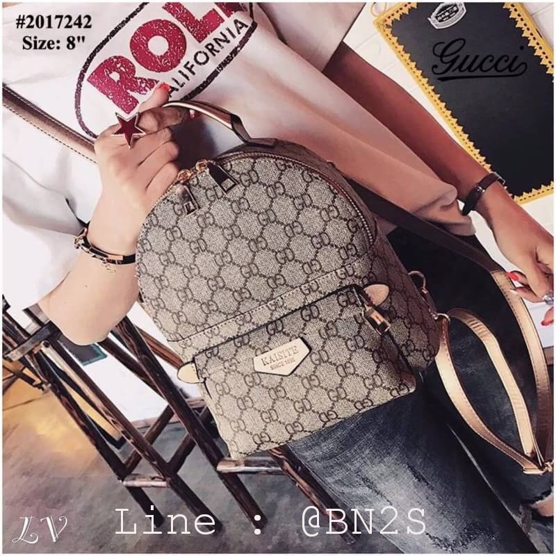 KAISITE กระเป๋าเป้ ผ้าเคสวาส gg สไตล์ 8 นิ้ว ถอดสายได้