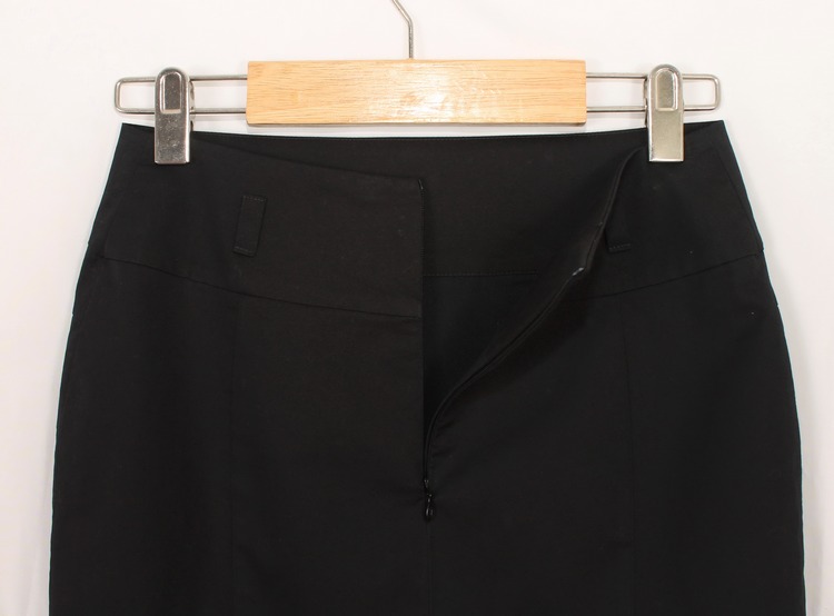 SK-129 กระโปรงแฟชั่น&ทำงาน ทรงสอบแบบตัดต่อ ผ้าคอตต้อนญี่ปุ่น สีดำ