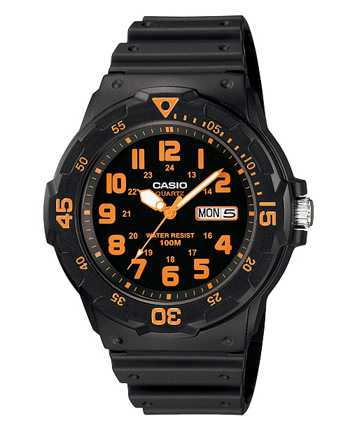 CASIO Standard รุ่น MRW-200H-4BVDF สีดำ ส้ม สินค้าของเเท้