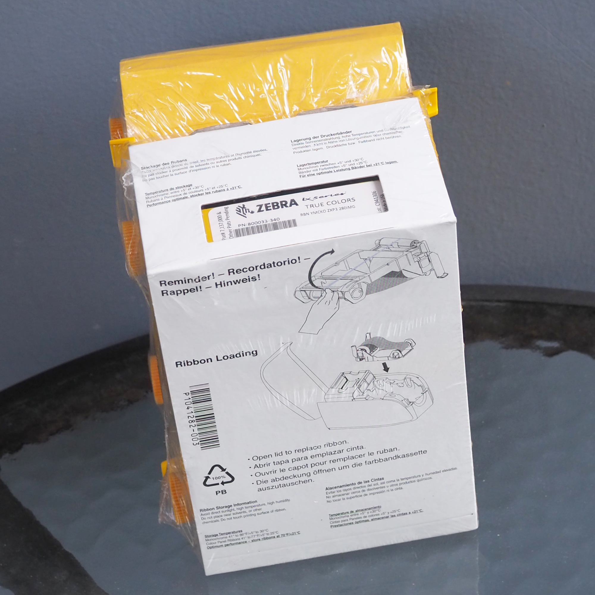 ZEBRA 800033-340 ริบบอนสี Color ribbon YMCKO 280 Print ใช้สำหรับเครื่องพิมพ์บัตร ZEBRA ZXP3 Ribbon ZXP Series3 แทน 800033-840
