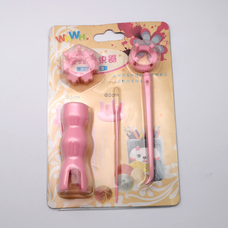 Spool Knitting Lomm สำหรับทำเครื่องประดับ/ลูกปัด/ถักนิตติ้ง สีชมพู ขนาด 36~107x4~34x2.5~20mm; 5pcs/set