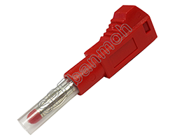 [ 2ชิ้น ] ปลั๊กกล้วย/บานานา (Banana plug )แบบสปริง BNN-013 สีแดง / RED