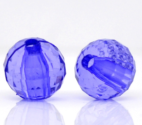 ลูกปัดอะครีลิคกลม คริสตัลสไตล์ ขนาด 8mm แพ็ค 100 เม็ด