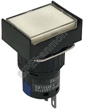 L16A-003-8P-DZ สวิทช์กดติด-กดดับ (Maintain) ∅16mm OFF-ON AC 220V สีขาว (White)