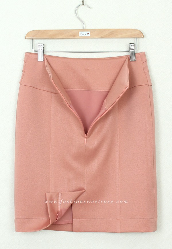 SK-304 กระโปรงแฟชั่น&ทำงาน ทรงสอบ ผ้า ZARA สีพีช Peach