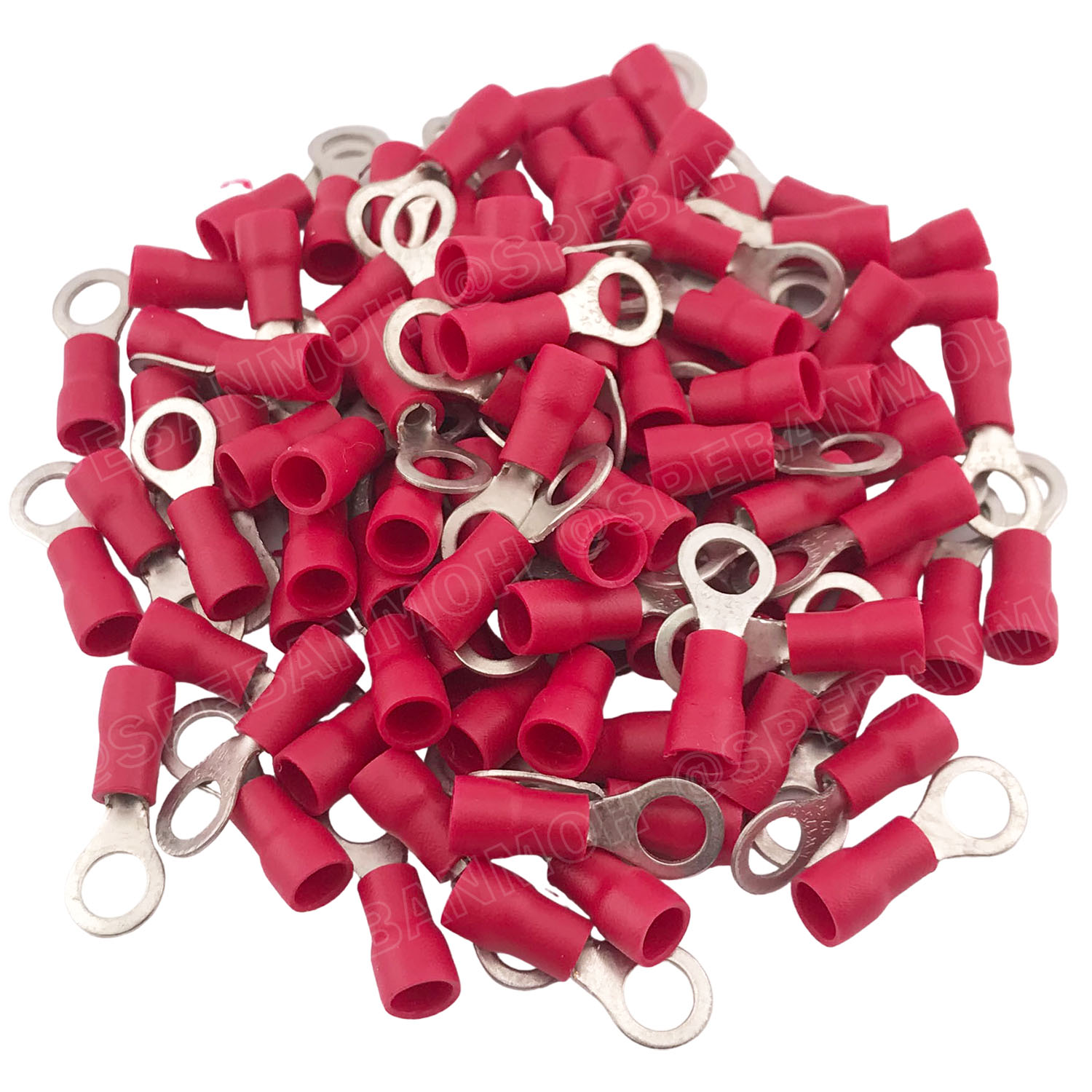 [ 100 ตัว/ถุง ] RV1.25-5 สำหรับสาย 0.5-1.5 sq.mm 22-16AWG หางปลากลม หางปลาหุ้มฉนวน เทอร์มินอล หางปลาย้ำสายไฟ หางปลา หางปลากลมหุ้ม หางปลาแฉก Terminal Crimping หางปลา กลมหุ้ม หางปลาต่อสาย ขั้วต่อสายไฟ หางปลาวง หางปลา RV Spade Terminal หางปลากลมหุ้มฉนวน