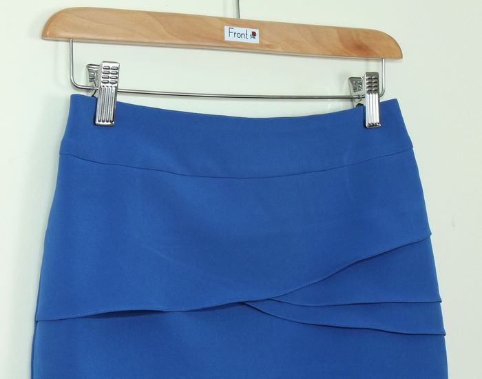 กระโปรงแฟชั่น&ทำงาน ทรงสอบ ผ้าไหมอิตาลีสีฟ้าน้ำทะเล / SK-255