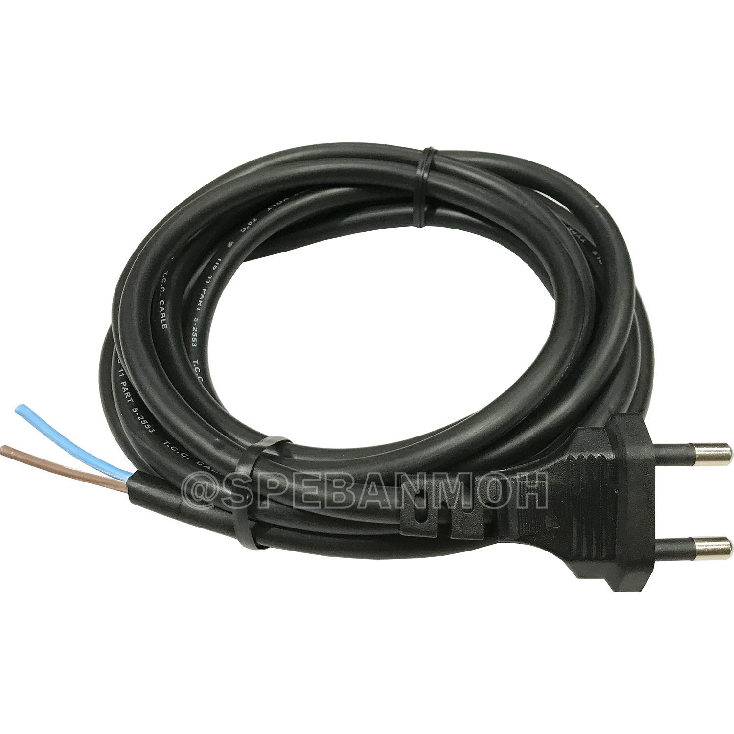 [ 1 ชิ้น ] PC-6059-15m ยาว 15 เมตร สายหล่อหัว 2x1.5sq.mm. หล่อปลั๊กไฟ VCT ขนาด 2x1.5 VCT 2x1.5 ปลั๊กไฟสำเร็จหล่อหัว ปลั๊กตัวผู้พร้อมสายไฟปลายเปลือย ต่อปลั๊กไฟ Vct สำเร็จรูป มาตรฐาน มอก. สายต่อปลั๊กพ่วง ขากลม สายสำเร็จ