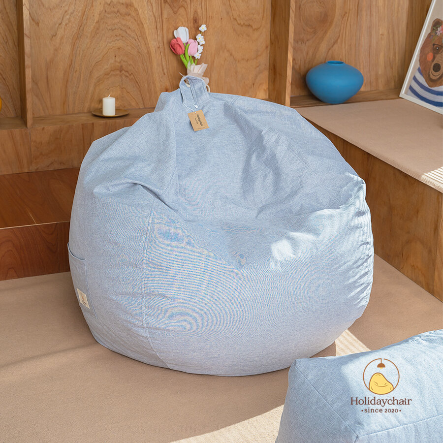 บีนแบค เก้าอี้เม็ดโฟม ทรงหยดน้ำ bean bag เก้าอี้บีนแบ็ก เบาะนั่งเม็ดโฟม เก้าอี้มินิมอล เก้าอี้นั่งเล่น เบาะนั่งเล่น บีนแบ็ก โซฟาบีนแบค โซฟานั่งพื้น (ไม่รวมที่วางเท้า) รุ่น HCS-001