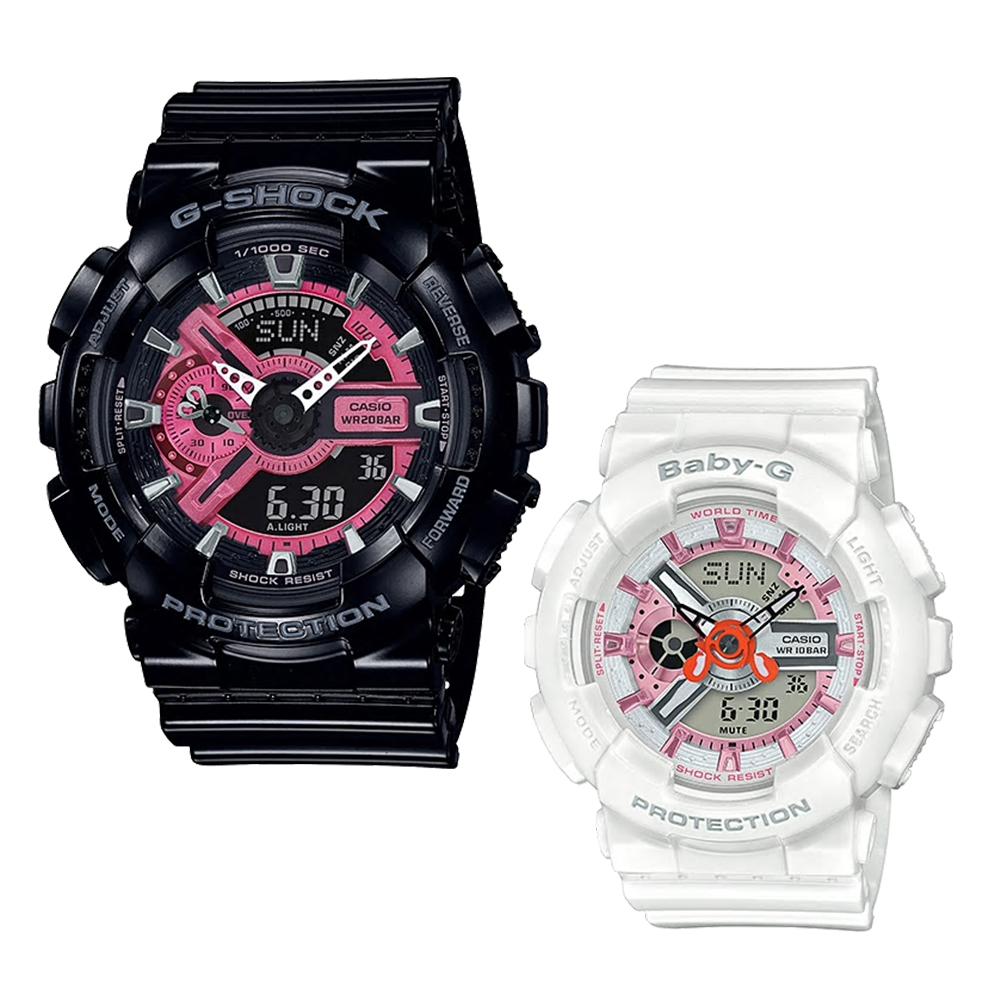 CASIO G-SHOCK and BABY-G รุ่น SLV-19A-1ADR นาฬิกาคู่ สีดำ และ สีขาว สินค้าใหม่ ของแท้ รับประกันศูนย์ CMG