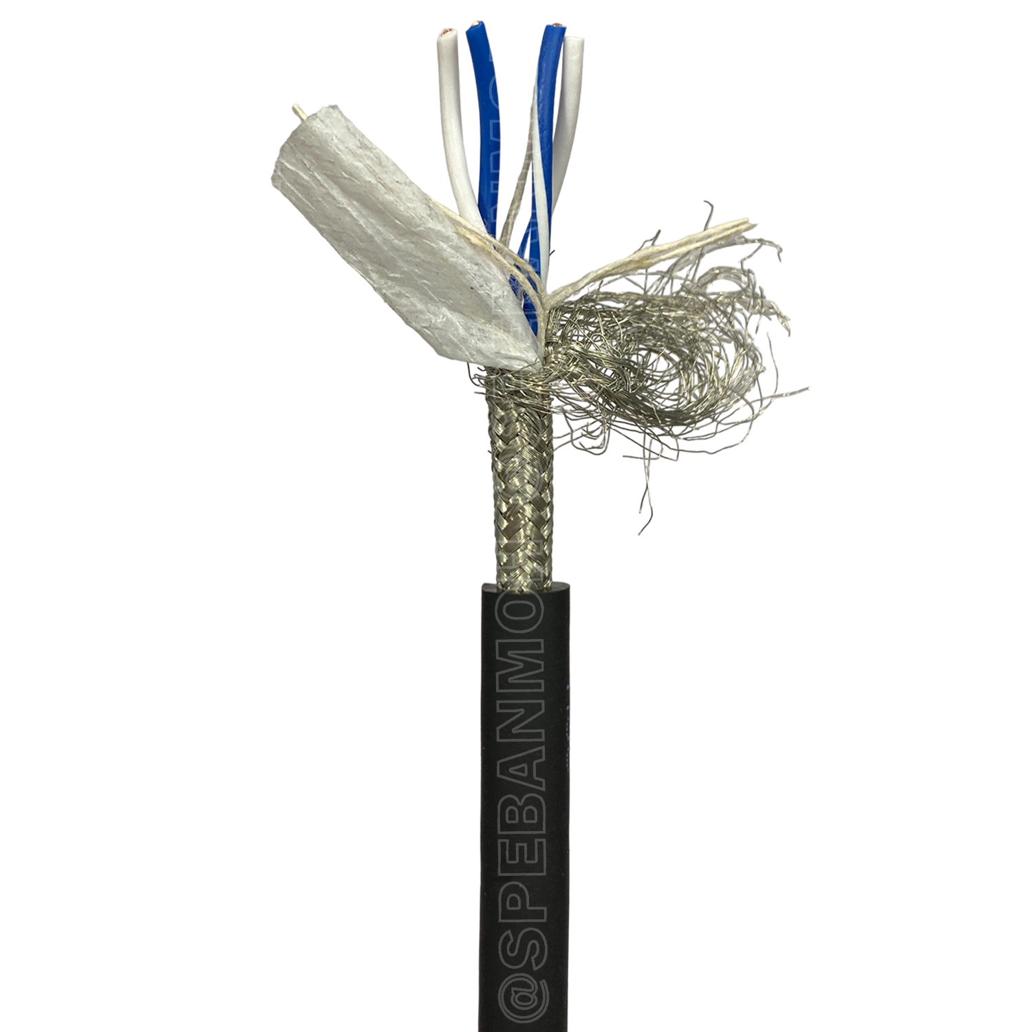 [ 1เมตร ] Belden 1192A สายสัญญาณ Belden 4Conductor 4Cx24AWG 0.2 sq.mm Microphone Cable 4C Braid Shield 92% Coverage OD 6.22mm คุณภาพสูง สายไมโครโฟน Microphone Cable Audio Cable 24 AWG ชีลถัก 92% ทองแดงเคลือบดีบุก TC Braid Shield Star Quad Microphone Cable