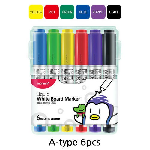 Monami Whiteboard ปากกา ไวท์บอร์ด แบบลบได้ โมนามิ SigmaFlo Liquid Marker รุ่น 220 แบบหัวกลม แบบเซ็ต