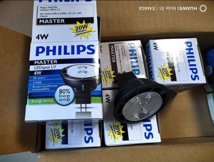 PHILIPS MR16 4w 2700K 24D ไม่สามารถปรับหรี่แสง,จำนวน1ดวง/ลัง