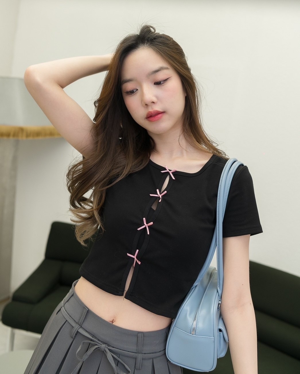 Jammy top เสื้อครอปแต่งโบว์