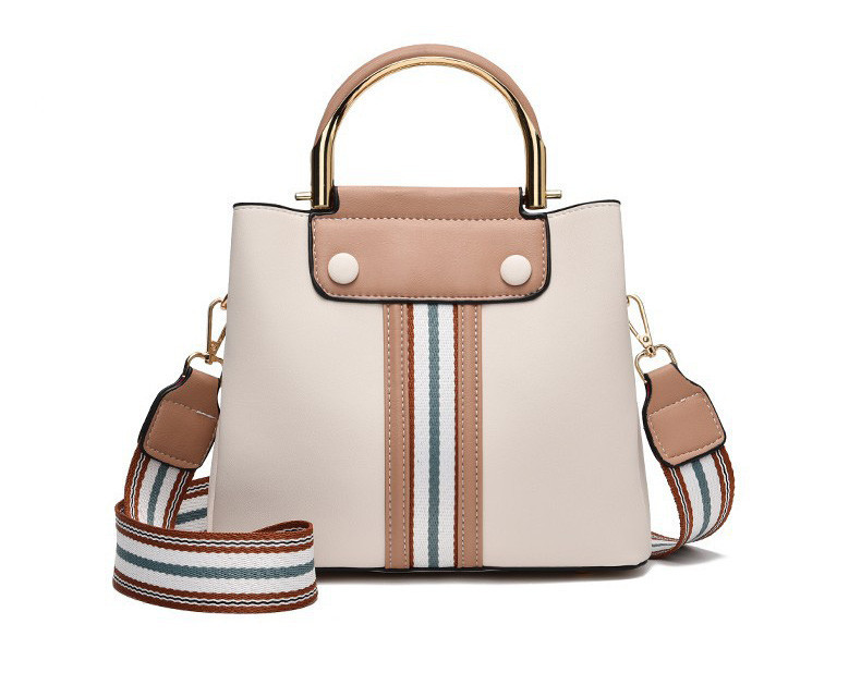 BAG-001 กระเป๋าถือแฟชั่นพร้อมสายสะพายสำหรับคุณผู้หญิง สีขาวออฟไวท์