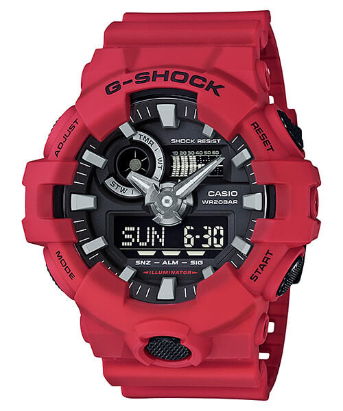 CASIO G-SHOCK รุ่น GA-700-4ADR สีแดง สินค้าของเเท้ รับประกันศูนย์ CMG 1ปี
