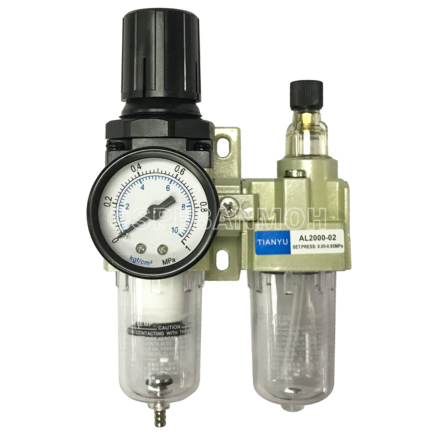 AL2000-02 ตัวกรองลมดักน้ำอัด Air Filter อุปกรณ์ปรับแรงดันลม Pressure Regulator อุปกรณ์ผสมน้ำมันหล่อลื่น Lubricator By เอสพีอี บ้านหม้อ SPE Banmoh
