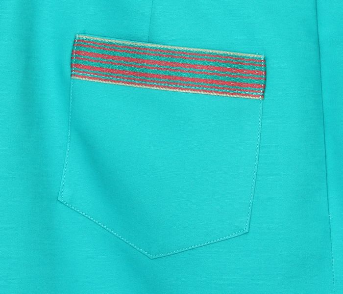 SK-248 กระโปรงแฟชั่น&ทำงาน ทรงสอบมีกระเป๋า 2 ข้าง ผ้าคอตตอนญี่ปุ่น สีฟ้าเทอร์คอยซ์