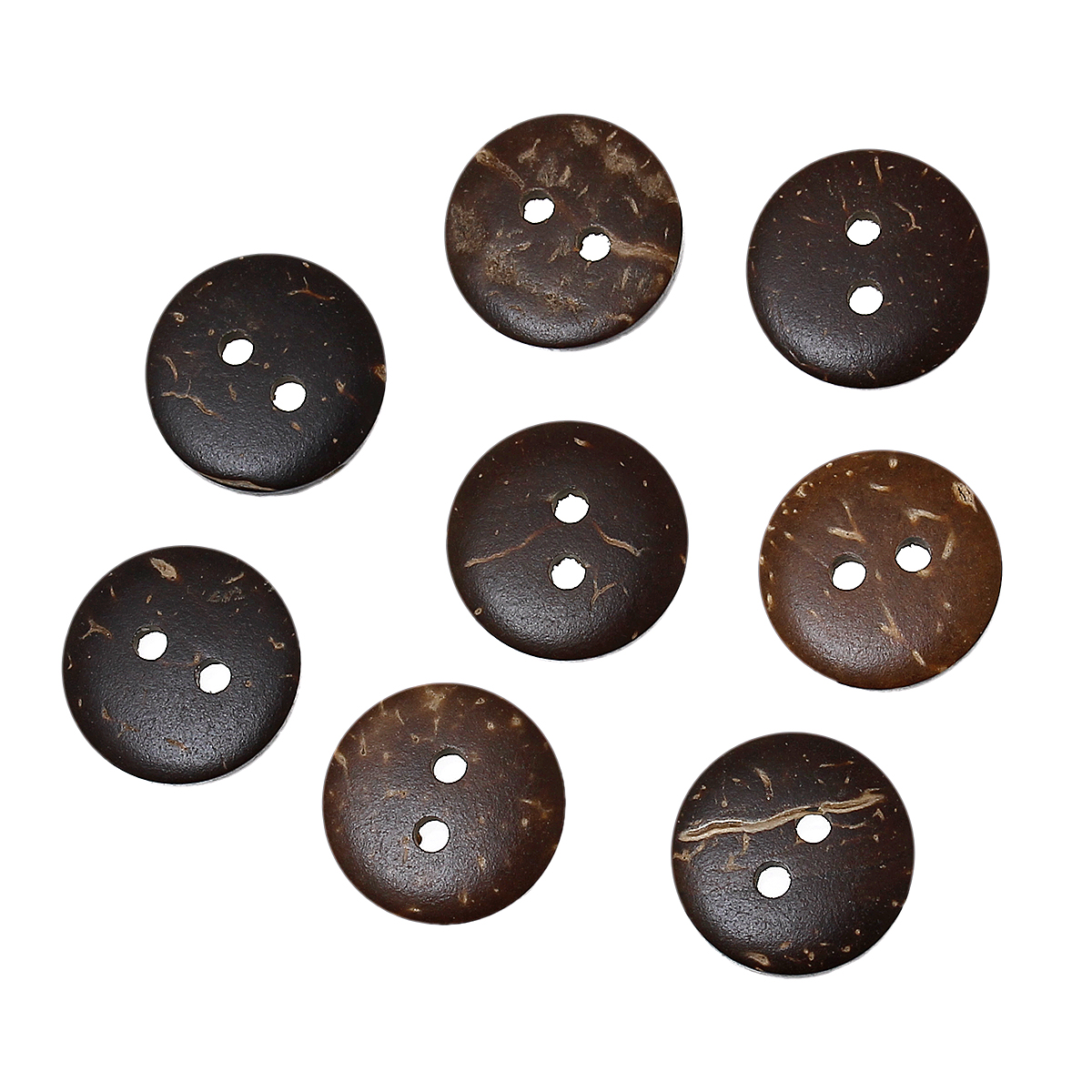 กระดุมกะลา 2 รู เม็ดกลม ลายลายนิ้วมือ ขนาด 1.5 ซม. จำนวน 100 ชิ้น