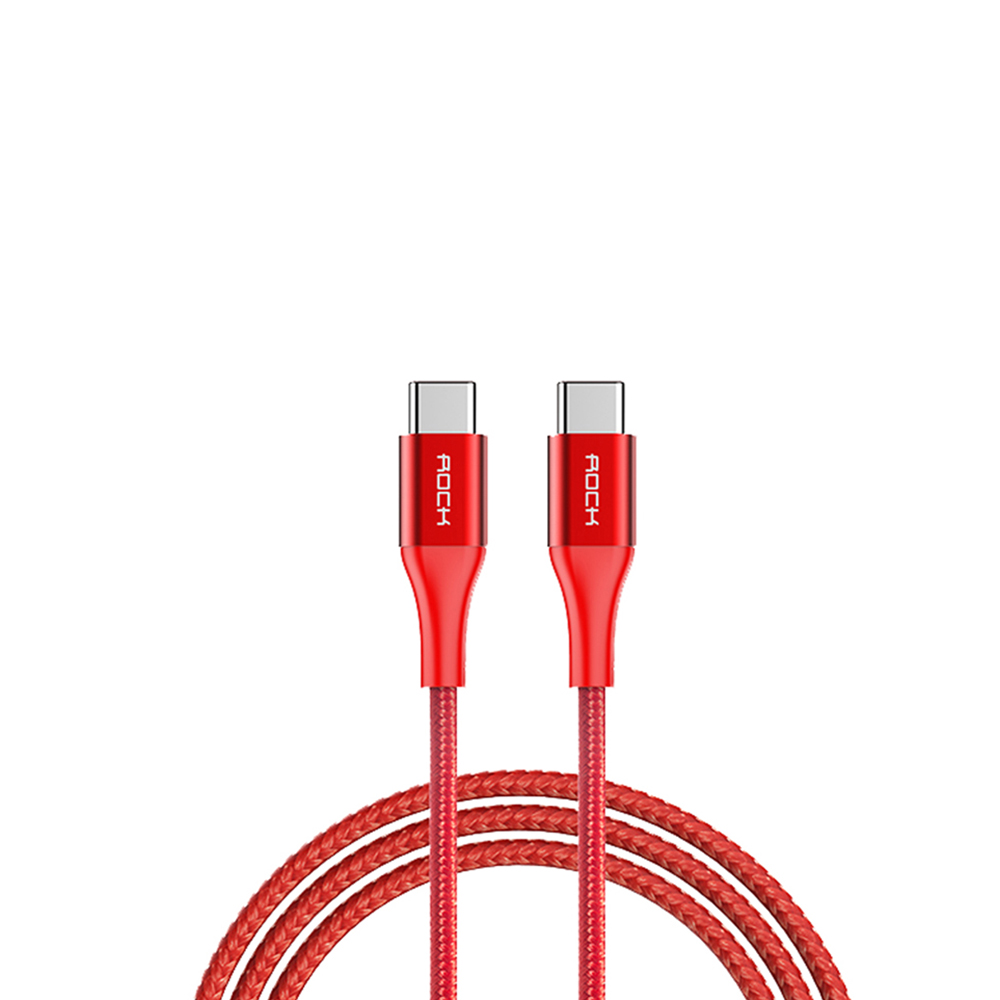 Rock Space USB-C to USB-C 3A Metal Charge & Sync Round Cable สายฟาสต์ชาร์จและซิงค์ USB-C to USB-C 1 เมตร